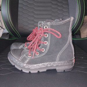 Little kids Converse size 11 black suede boot/sneaker combo